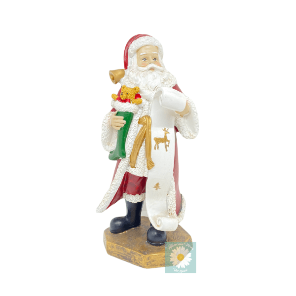 decorazione casa, babbo natale che legge la lista di regali, idea regalo