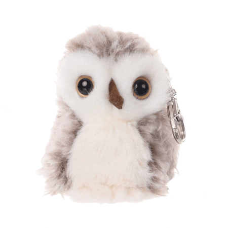 hoho gufo di peluche grigio bianco portachiavi ciondolo borsa bukowski design