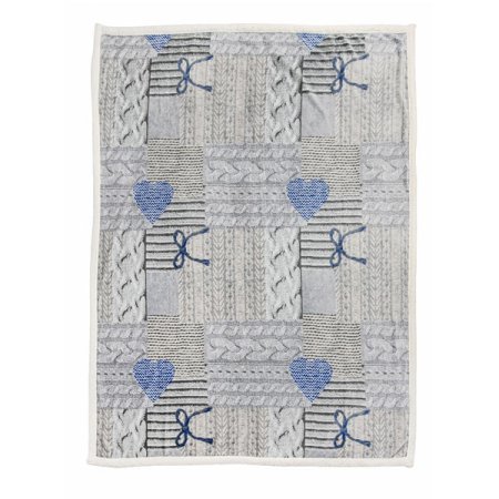 plaid in pile treccia blu 130x160 daunex