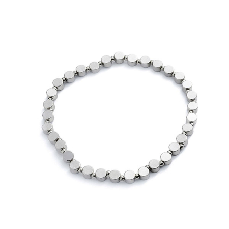 bracciale elastico sfere e cerchi piatti argento vestopazzo