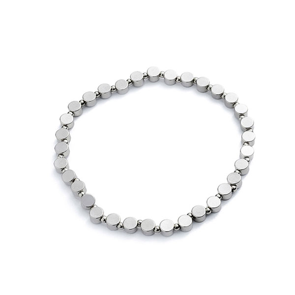 bracciale elastico sfere e cerchi piatti argento vestopazzo