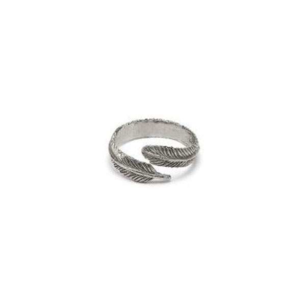 anello piuma argento regolabile vestopazzo