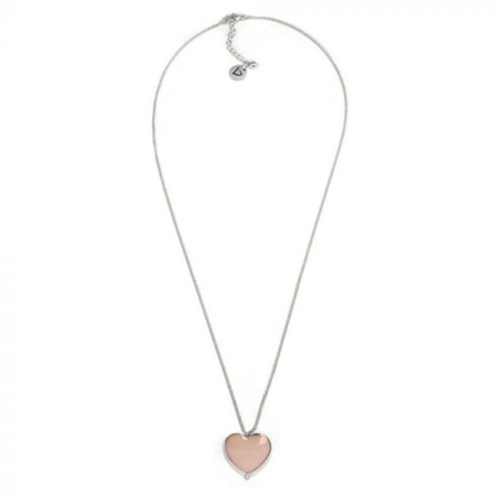 collana catena argento ciondolo cuore rosa vestopazzo