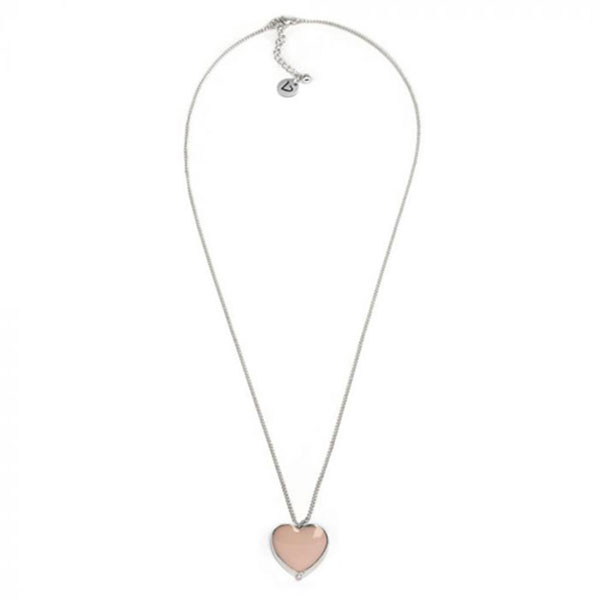 collana catena argento ciondolo cuore rosa vestopazzo