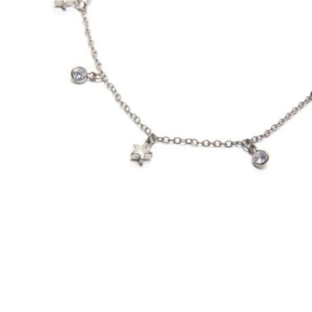 collana girocollo argento ciondoli stelle e punti luce vestopazzo