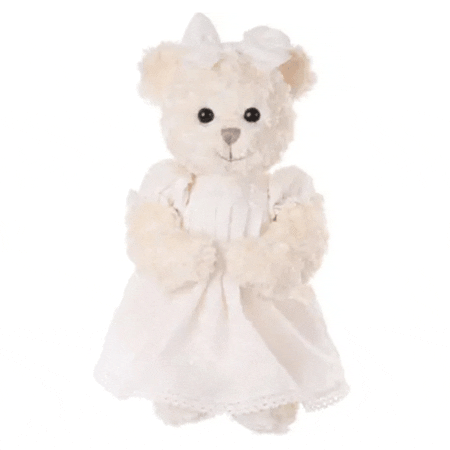 selma grande orsetta di peluche bianca vestito in pizzo bukowski design ab 50cm