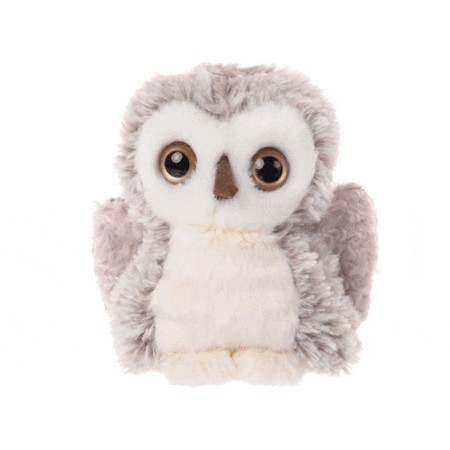 sweet hoho piccolo gufo di peluche grigio e bianco bukowski design ab 16cm