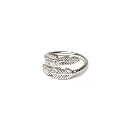 anello doppia piuma placcato argento vestopazzo