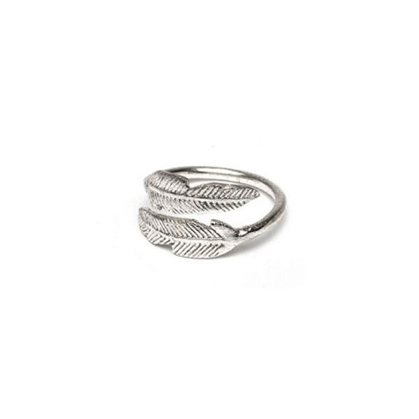 anello doppia piuma placcato argento vestopazzo