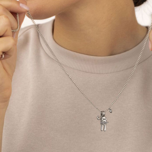 collana ciondolo gatto argento vestopazzo donna