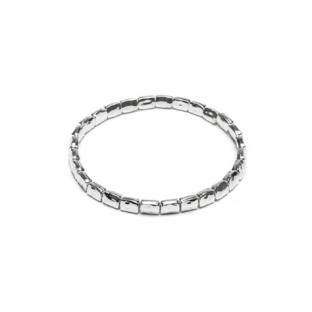 bracciale elastico rettangoli battuti placcato argento vestopazzo