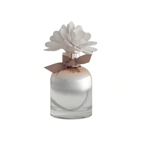 diffusore di profumo in vetro con fiori in porcellana mathilde m vaniglia dorata