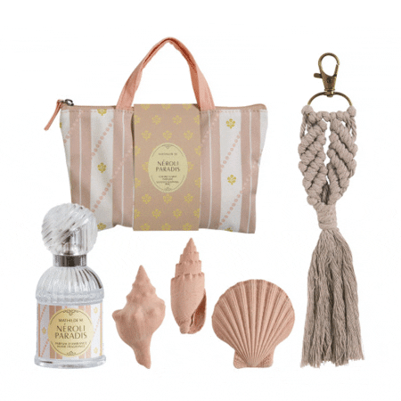 pochette regalo profumo ambiente spray e gessetti paradiso del neroli mathilde m