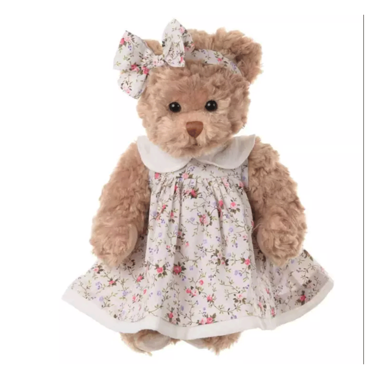 alva grande orsetta di peluche tortora vestito a fiori bukowski design ab 40cm