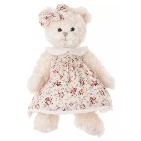 belle sophie grande orsetta peluche bianca vestito fiori bukowski design ab 40cm