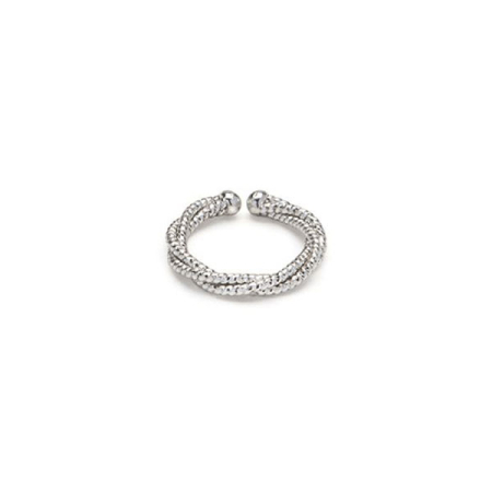 anello intrecciato luminoso placcato argento vestopazzo