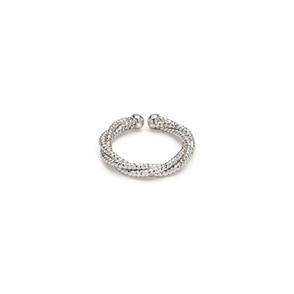 anello intrecciato luminoso placcato argento vestopazzo