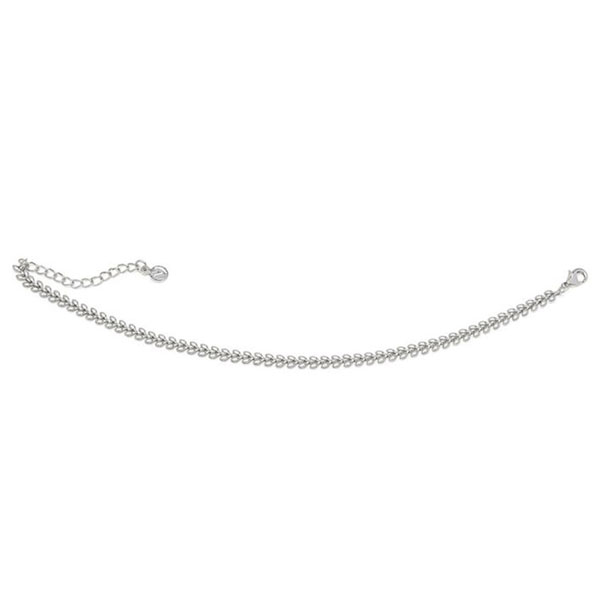 cavigliera catena effetto foglie placcata argento vestopazzo