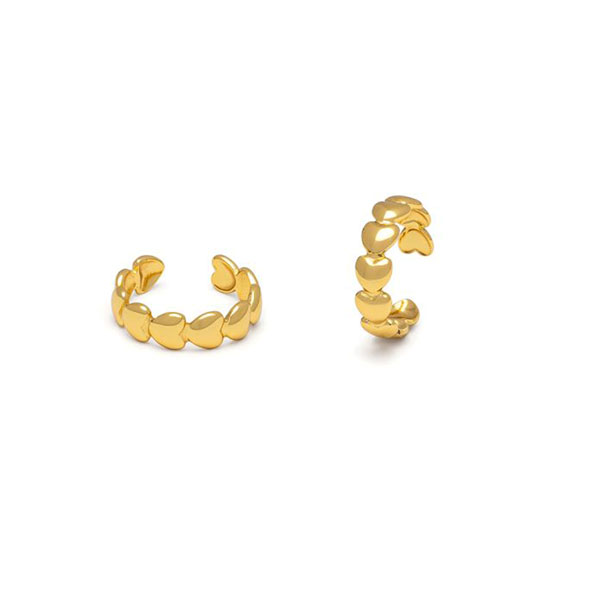 anello fascia cuori bombati acciaio placcato oro vestopazzo