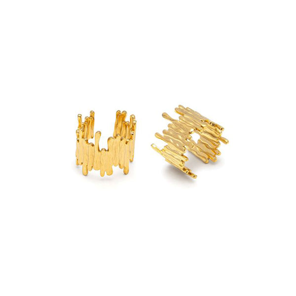 anello fascia lava acciaio placcato oro vestopazzo