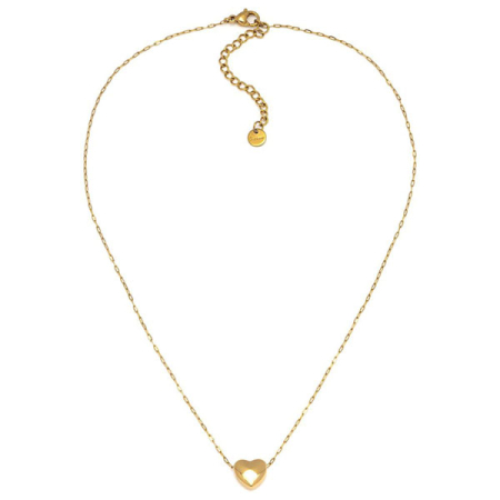 collana acciaio placcato oro ciondolo cuore piccolo vestopazzo