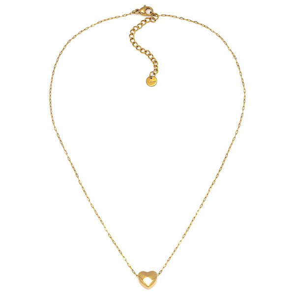 collana acciaio placcato oro ciondolo cuore piccolo vestopazzo