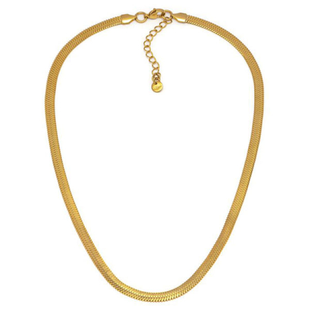 collana acciaio placcato oro serpente spesso vestopazzo