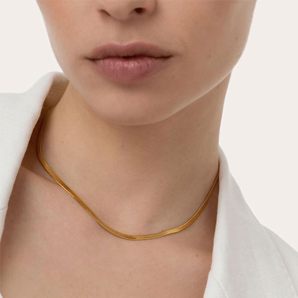 collana acciaio placcato oro serpente vestopazzo donna