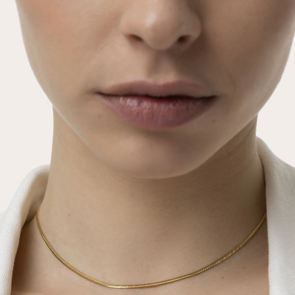 collana serpente fino acciaio placcato oro vestopazzo donna