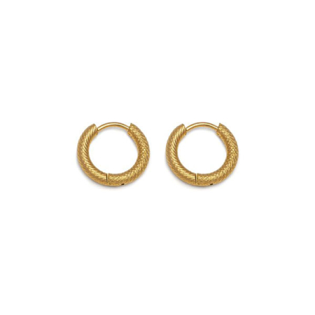 orecchini cerchietto mini acciaio placcato oro 1cm vestopazzo