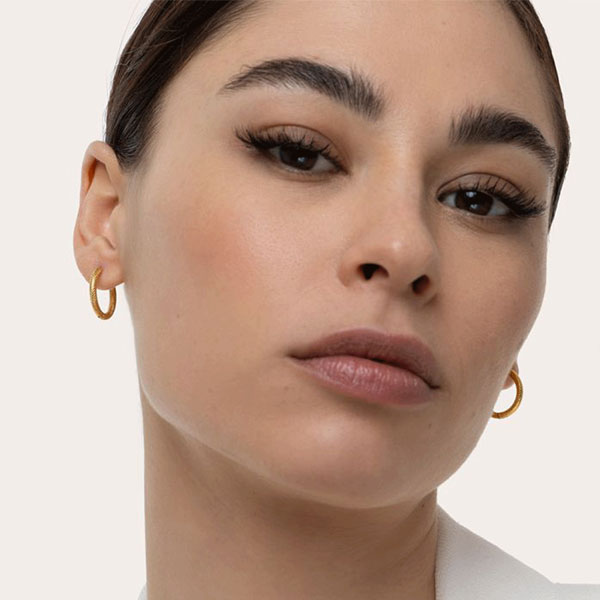 orecchini cerchietto mini acciaio placcato oro 1cm vestopazzo donna