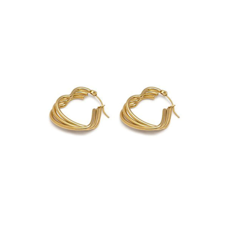 orecchini cuori intrecciati acciaio placcati oro vestopazzo
