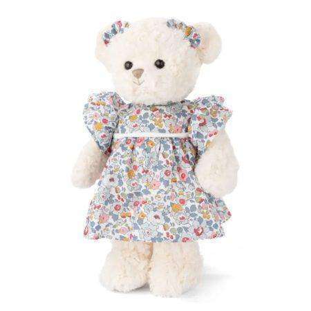 anni orsetta di peluche bianca con vestito a fiori colorato 35cm bukowski design