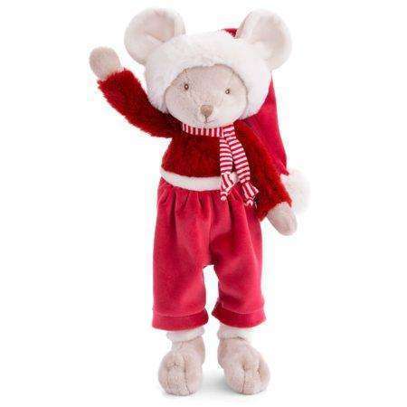 christmas henry topolino di peluche grigio con vestito rosso bukowski design ab