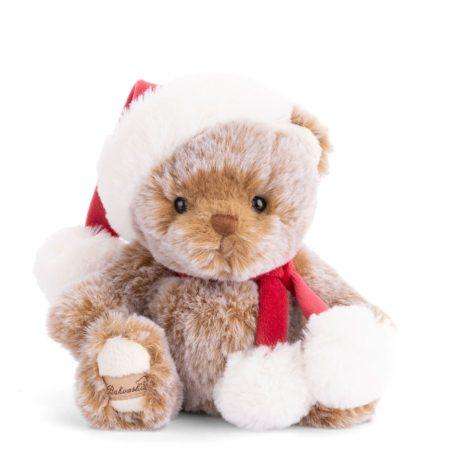 cute tomtenisse orsetto di peluche beige e grigio vestito di natale bukowski