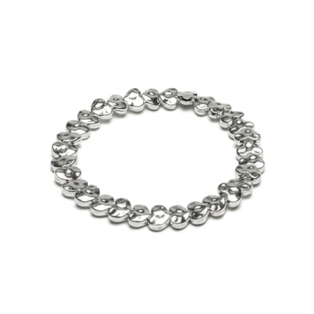 bracciale elastico con cuori battuti placcato argento vestopazzo