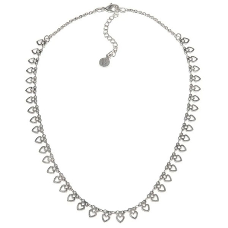 collana catena ciondoli cuoricini placcata argento vestopazzo