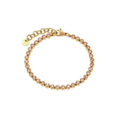 bracciale zirconi rosa acciaio dorato vestopazzo