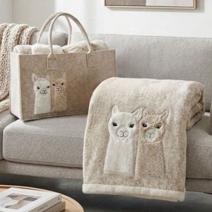 plaid in pile beige disegno alpaca 130x160 daunex