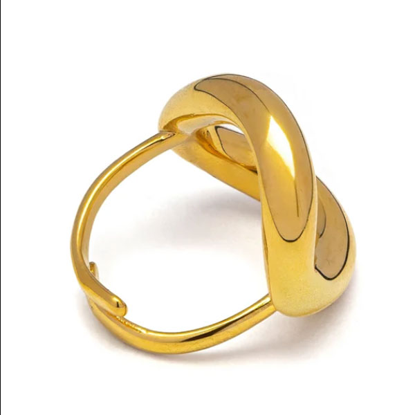 anello cerchio sinuoso acciaio placcato oro vestopazzo retro