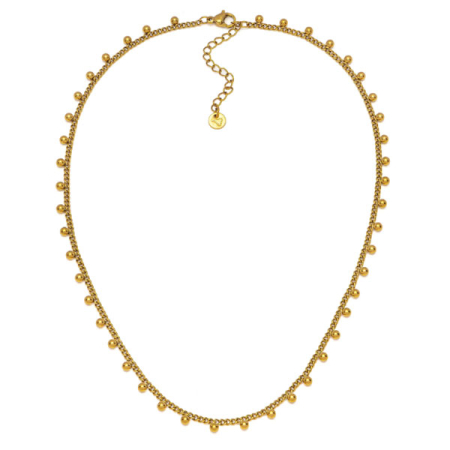 collana girocollo mini sfere pendenti acciaio placcato oro vestopazzo